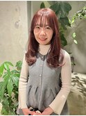ピンクベージュ☆レイヤースタイル