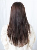 シースルーバング抜け感ダークアッシュロングh小山20代30代40代
