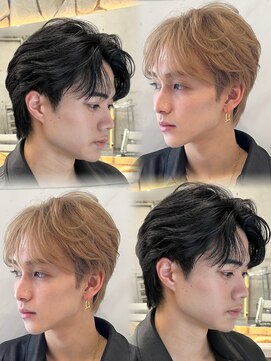 サイン メンズ 表参道(SIGN men's) フェザーショートダウンパーマセンターパートスパイキーカルマ