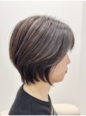 【大人可愛い】丸みショート×脱白髪染めカラー♪