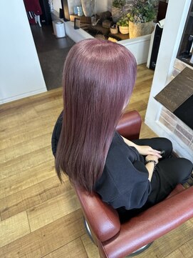 ウニレ バイ センス(unire by sense) 【ブリーチ2回】ピンクカラー×艶感オージュアトリートメント