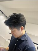 七三分け毛流れヘア