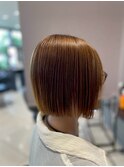 縮毛矯正×切っぱなしボブ