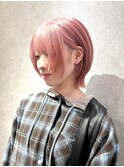 ペールピンク/ウルフカット