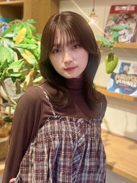 ルエ(rue) 【ミディヘア】シースルー前髪顔まわりレイヤー ★薄め前髪