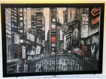 美容室ぽてとの雰囲気（店主の描いた絵画たまに変わるよ）