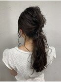 パーティーヘアセット結婚式ヘアセットローポニーアレンジ池袋
