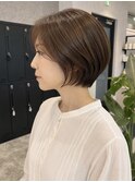 丸みショートボブ×アッシュブラウン style by 田爪