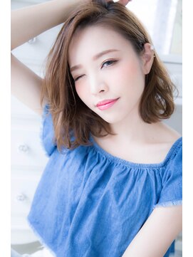 アンジュ ヘアー(Ange hair) アンジュヘアー　イノセントカラーの無造作ウェーブ スタイル