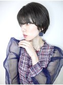 長め前髪で大人ショートマッシュ　【有海一生】