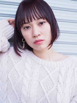 スリーヌーン(THREE noon) ２０代３０代４０代シースルーボブ◎艶髪ピンクベージュ