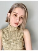 『Garland GINZA』ミルクティベージュストレートボブ