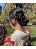 成人式ウェーブシニヨンアレンジ【金山】