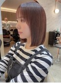 【澤口】丸型切りっぱなしボブ美髪ピンクブラウンエアリーロング