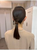 結婚式お呼ばれヘアアレンジ/タイトポニー/シニヨン