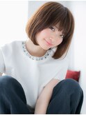 センター北/髪質改善/マロンベージュ♪切りっぱなしボブj