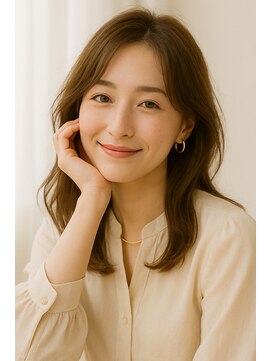 アンドヘアサロン(AND hair salon) 大人可愛いくびれヘア/顔まわりレイヤー/ナチュラルベージュ@