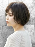 シースルーバンク/ショートボブ/ショコラブラウンカラー