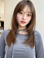 【MINX】くびれヘアアプリコットオレンジハイライトカラー_銀座