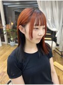 10代20代/逆インナーカラー/BLACK＆ORANGE