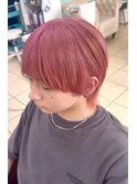 ハイトーン/ブリーチ/ピンクベージュ/ピンクレッド/ウルフカット