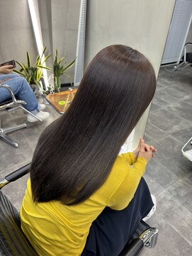 ファビ 渋谷(Fab) くびれヘア/暗めカラー/アプリコットオレンジ/縮毛矯正