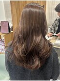 ミディアムヘア暗めカラーデザインカラーフェイスフレーミング