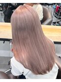 18268ミルクティーベージュセミロングレイヤーミルクブラウン