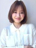 内巻きボブ/ヘーゼルブラウン/ブリーチなし/夏カラーp北浦和