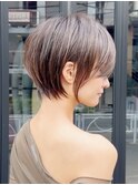 ショートボブ髪型30代40代50代前髪あり前髪無し面長丸顔【西村ss