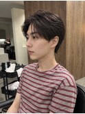 韓国風毛流れショートセンターパート