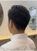 星ヶ丘大人メンズ清潔感刈り上げショートナチュラルアップバング