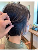 リブヘア(LiB hair) ショートボブ×インディゴブルーインナーカラー