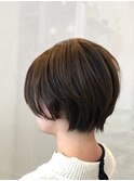 30代40代大人可愛い☆小顔似合わせ丸みショートボブ×ブラウン