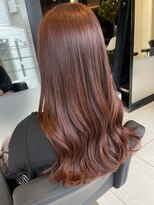 アクアオモテサンドウ(ACQUA omotesando)&nbsp;▲ブリーチなし暖色系カラー韓国風オレンジブラウンロングヘア