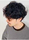 ツイストスパイラルパーマ波巻きセンターパートツーブロック