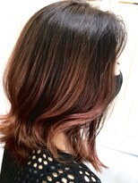 ヘアカフェ コトノハ(hair cafe Kotonoha)&nbsp;【コトノハ】ダスティーピンクハイライトリバースカール艶ピンク