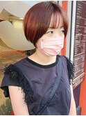 《RIP SOUL》オレンジブラウン シースルーバングショート