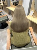 20代暗めカラーデザインカラーロングオリーブグレージュベージュ