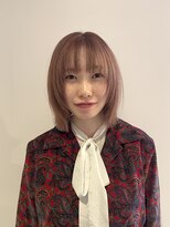 ベンジー 薬院大通店(benji)&nbsp;フェイスレイヤー/切りっぱなしボブ/ピンクベージュ