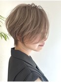 ショートボブ髪型20代30代40代50代前髪あり前髪なし面長【橋本】
