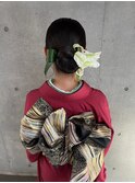 【MILK/MURIEL macoto】生花アレンジ　ヘアセット着付け
