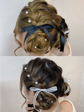 グロス 心斎橋(GLOSS) 【ヘアセット】ペアセット★あみこみおだんごツイン