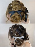 【ヘアセット】ペアセット★あみこみおだんごツイン