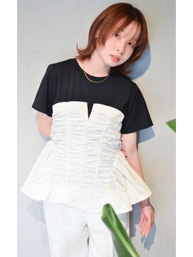 リベラル(liberal) 顔まわりレイヤーボブ【30代/40代/50代】