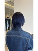 ブリーチ1回 濃いめブルー