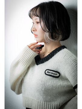 カバーヘア ブリス 川口(COVER HAIR bliss) インナーカラーフレンチカジュアルAラインボブw川口10代20代30代