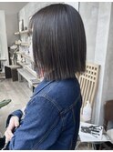 ◆２０代３０代４０代大人可愛い切りっぱなしボブ/グレージュ
