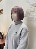 ハイトーンピンク ボブ 20代30代