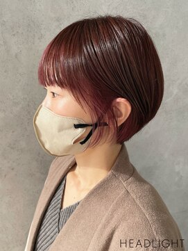 ソーエン バイ ヘッドライト 釧路店(soen by HEADLIGHT) コンパクトショート×ピンクイヤリングカラー×小顔